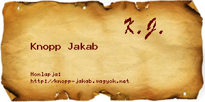Knopp Jakab névjegykártya